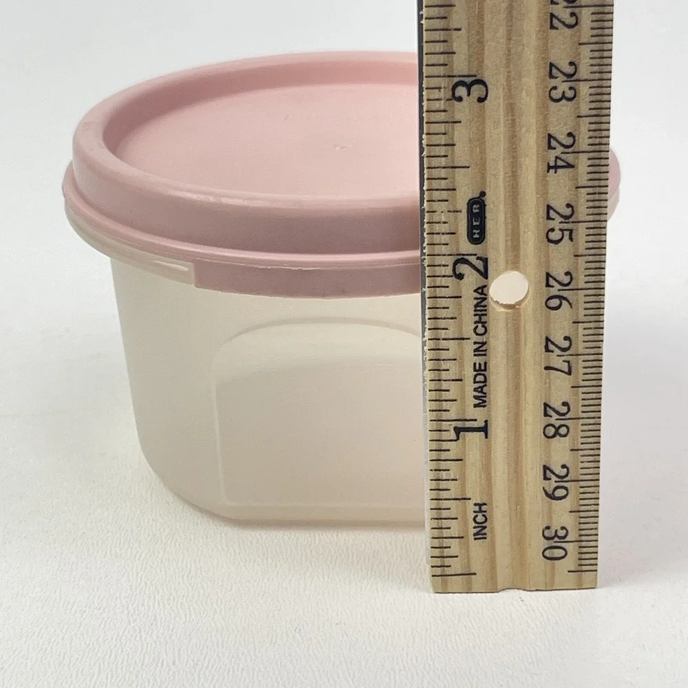 Tupperware Snack Cups 4 oz. Container 1807 Pink Lid Vintage Sure Seal